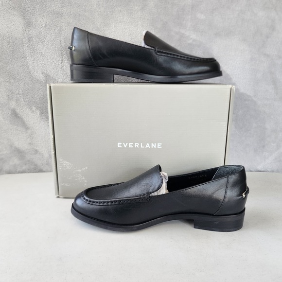Everlane Shoes - Everlane The Modern Loafer Shoes Womens Size 9 Black Leather Slip On Classy NIB